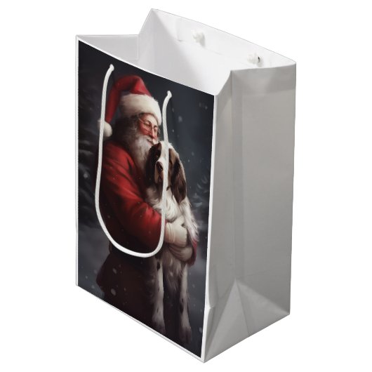 Springer Spaniel Sinterklaas Festive Kerstmis Medium Cadeauzakje (Voorkant Gekanteld)
