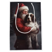 Springer Spaniel Sinterklaas Festive Kerstmis Medium Cadeauzakje (Voorkant)