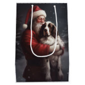 Springer Spaniel Sinterklaas Festive Kerstmis Medium Cadeauzakje (Achterkant)