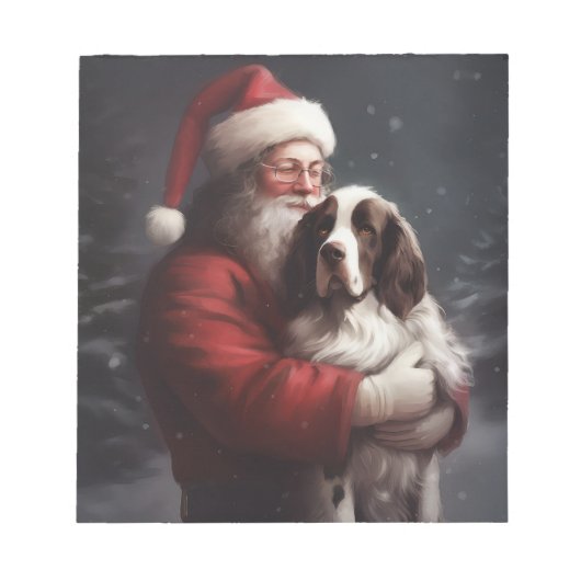 Springer Spaniel Sinterklaas Festive Kerstmis Notitieblok (Voorkant)