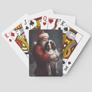 Springer Spaniel Sinterklaas Festive Kerstmis Pokerkaarten