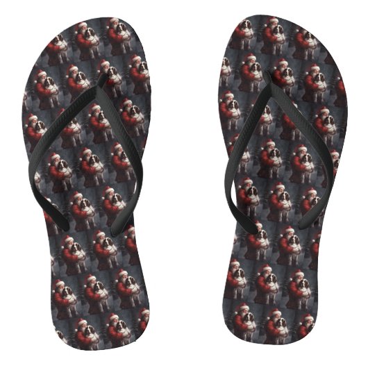 Springer Spaniel Sinterklaas Festive Kerstmis Teenslippers (Voetbed)