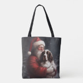Springer Spaniel Sinterklaas Festive Kerstmis Tote Bag (Achterkant)