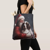 Springer Spaniel Sinterklaas Festive Kerstmis Tote Bag (Dichtbij)