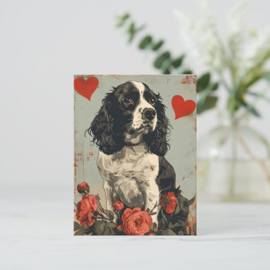 Springer Spaniel Valentijnsdag Briefkaart (Staand voorkant)