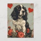 Springer Spaniel Valentijnsdag  Briefkaart (Voorkant)