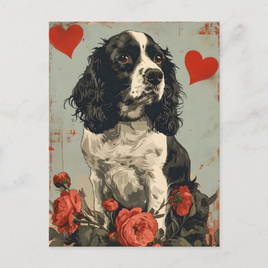 Springer Spaniel Valentijnsdag Briefkaart (Voorkant)