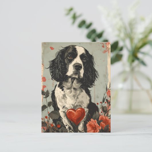 Springer Spaniel Valentijnsdag Briefkaart (Staand voorkant)