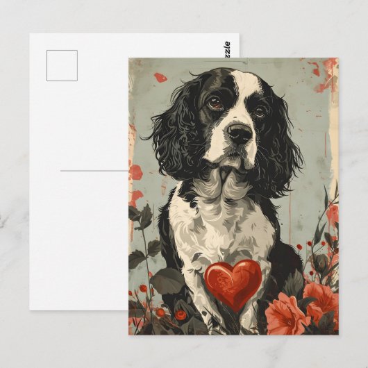 Springer Spaniel  Valentijnsdag Briefkaart (Voorkant / Achterkant)