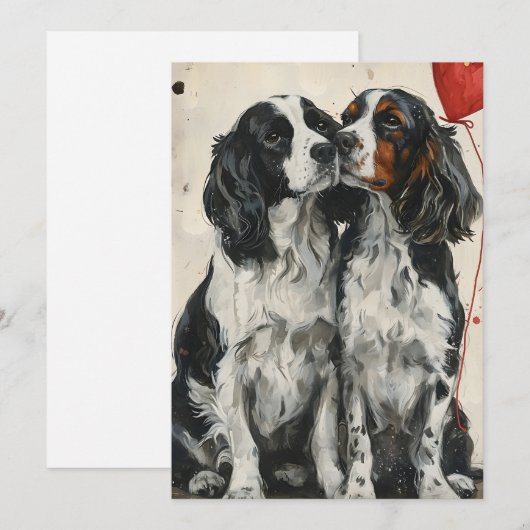 Springer Spaniel Valentijnsdag Feestdagenkaart (Voorkant / Achterkant)