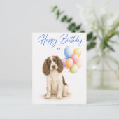 Springer Spaniel Verjaardag Briefkaart (Staand voorkant)