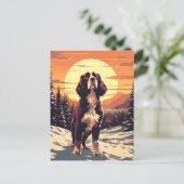 Springer Spaniel winterbergbos tijdens de zon Briefkaart (Staand voorkant)