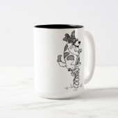 Springer Spaniel zwart-wit Tweekleurige Koffiemok (Voorkant rechts)