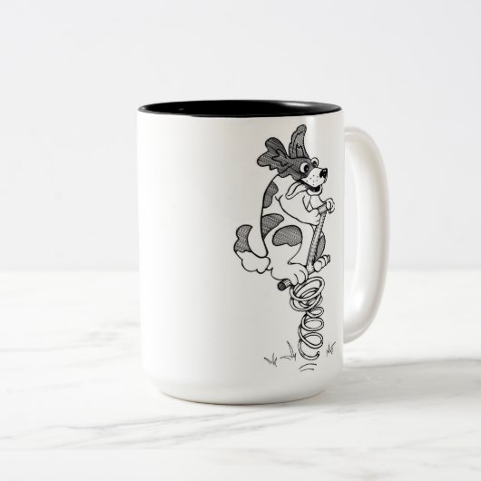 Springer Spaniel zwart-wit Tweekleurige Koffiemok (Voorkant rechts)