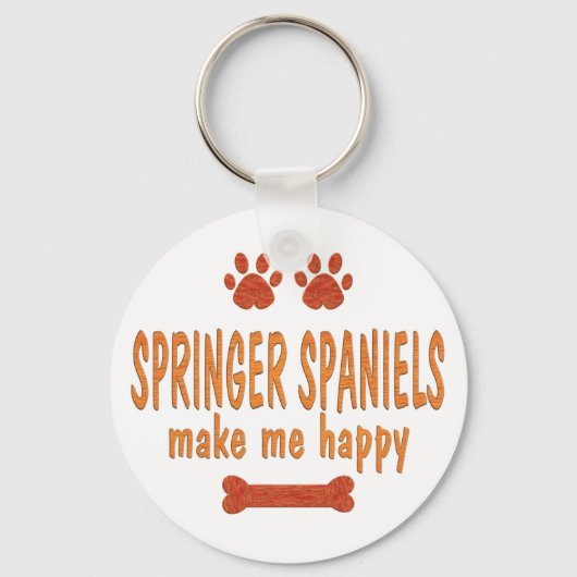 Springer Spaniels maken me gelukkig Sleutelhanger (Voorkant)