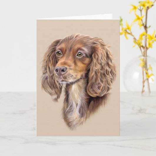 Springer Sprocker Cocker Spaniel Wenskaart Kaart (Gele Bloem)