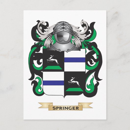 Springer Wapen (Family Crest) Briefkaart (Voorkant)