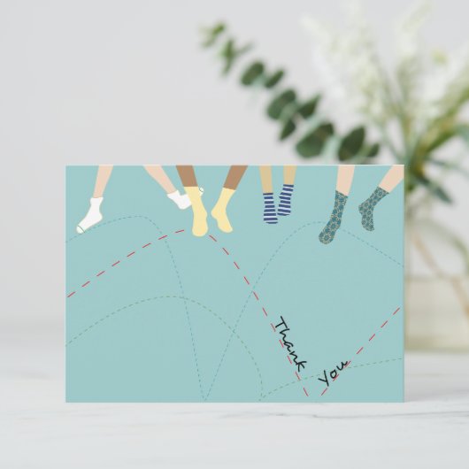 Springfeest Platte Dank Je Bedankkaart (Staand voorkant)