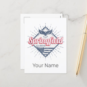 Springfield City Illinois Verenigde Staten Retro V Feestdagenkaart
