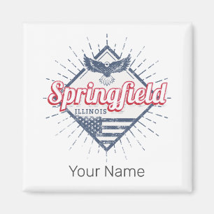 Springfield City Illinois Verenigde Staten Retro V Magneet