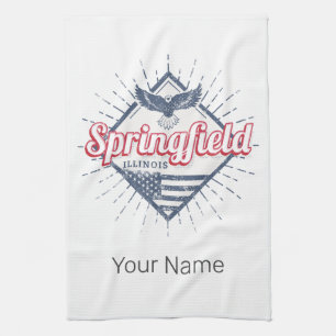Springfield City Illinois Verenigde Staten Retro V Theedoek