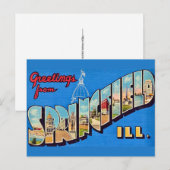 Springfield IL Groet Ansichtkaart Briefkaart (Voorkant / Achterkant)