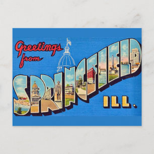 Springfield IL Groet Ansichtkaart Briefkaart
