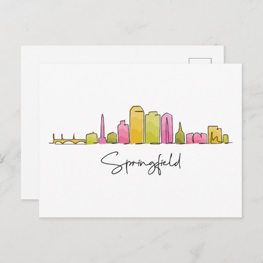 Springfield ILLINOIS Briefkaart (Voorkant / Achterkant)