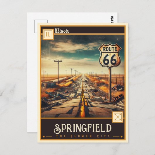 Springfield, Illinois |  Briefkaart (Voorkant / Achterkant)
