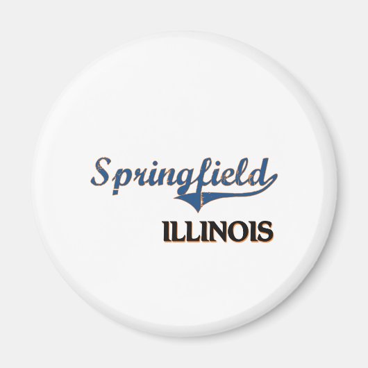 Springfield Illinois City Classic Magneet (Voorkant)