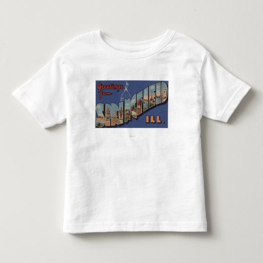 Springfield, Illinois - grote letterscènes Kinder Shirts (Voorkant)