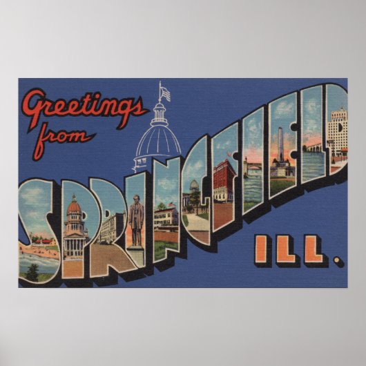 Springfield, Illinois - grote letterscènes Poster (Voorkant)