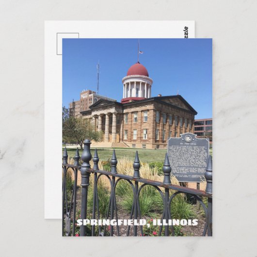 Springfield, Illinois Old State Capitol Briefkaart (Voorkant / Achterkant)