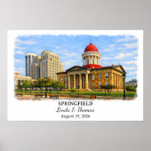 Springfield Illinois Poster, Aquarel, Op Maat Poster (Voorkant)