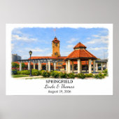 Springfield Illinois Poster, Aquarel, Op Maat Poster (Voorkant)