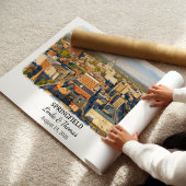 Springfield Illinois Poster, Aquarel, Op Maat Poster