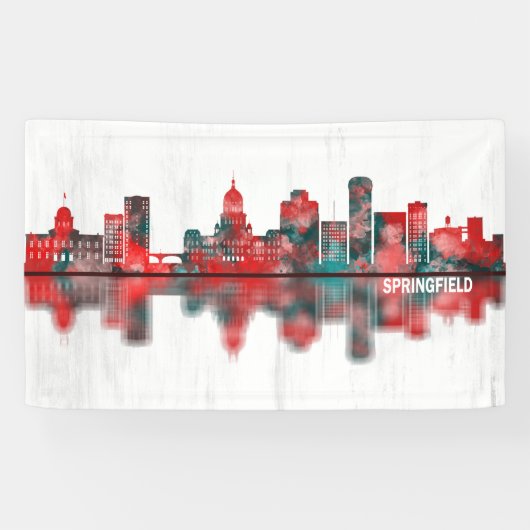 Springfield Illinois Skyline Spandoek (Horizontaal)