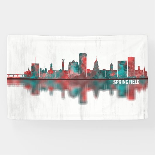 Springfield Illinois Skyline Spandoek (Horizontaal)