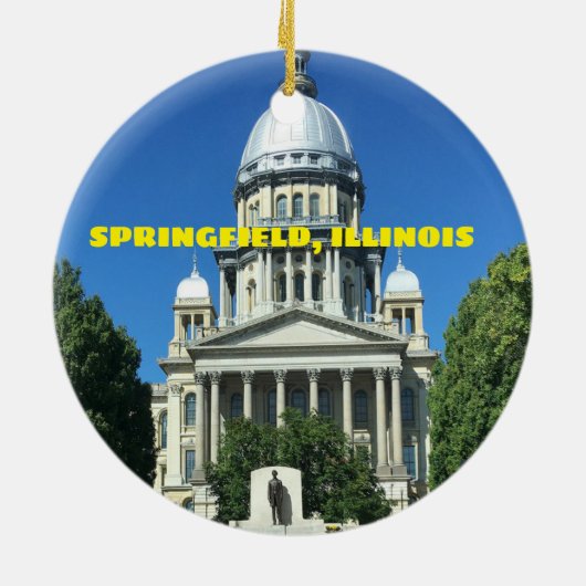 Springfield, Illinois State Capitol Building Keramisch Ornament (Achterkant)