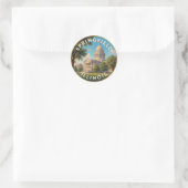Springfield Illinois State Capitol 🌽 Ronde Sticker (Tas)