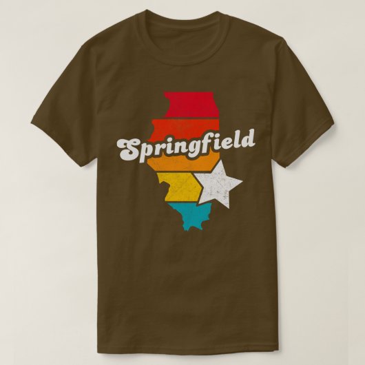 Springfield Illinois Vintage Verdrietig Souvenir 2 T-shirt (Design voorkant)