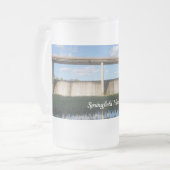 Springfield Lake Missouri Dam Frosted Glass Beer M Matglas Bierpul (Voorkant links)