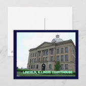 Springfield, Lincoln, Illinois Courthouse Briefkaart (Voorkant / Achterkant)