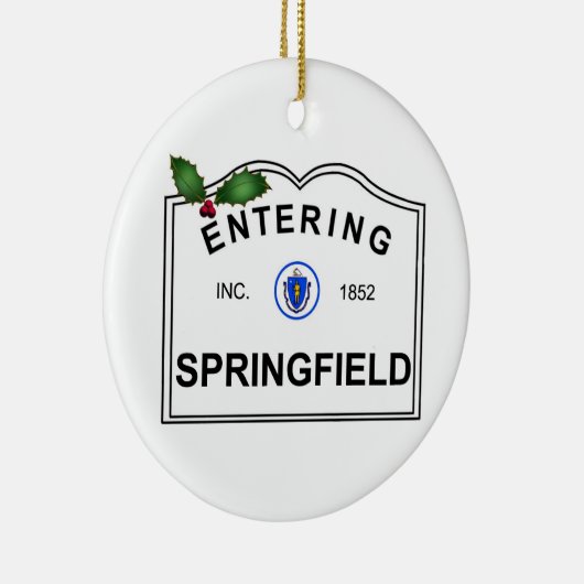 Springfield MA Keramisch Ornament (Rechts)
