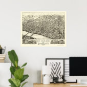 Springfield, MA Panoramic Map - 1875 Poster (Thuiskantoor)