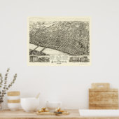 Springfield, MA Panoramic Map - 1875 Poster (Keuken)