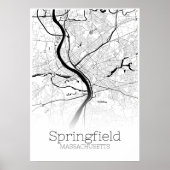 Springfield Map - Massachusetts - City Map Poster (Voorkant)