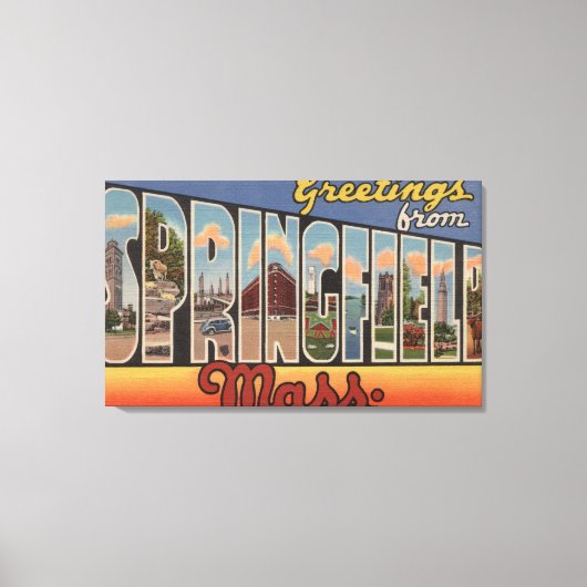 Springfield, Massachusetts - Grote letter Canvas Afdruk (Voorkant)