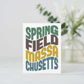 Springfield Massachusetts Retro Wave Briefkaart (Staand voorkant)