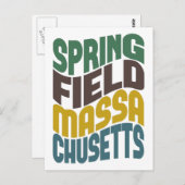 Springfield Massachusetts Retro Wave Briefkaart (Voorkant / Achterkant)